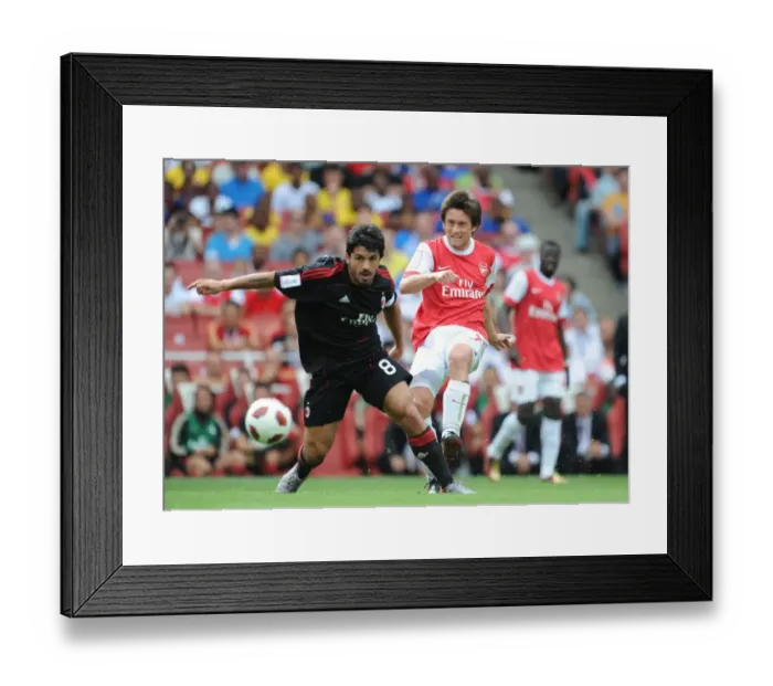 Framed Print : Tomas Rosicky (Arsenal) Gennaro Gattuso (Milan). Arsenal 1: 1 AC Milan. Emirates Cup Framed Print : Tomas Rosicky (Arsenal) Gennaro Gattuso (Milan). Arsenal 1: 1 AC Milan. Emirates Cup