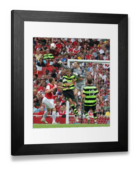 Framed Print : Manuel Almunia Saves the Day: Arsenal's Pre-Season Victory over Celtic (3-2), Emirates Cup, 2010