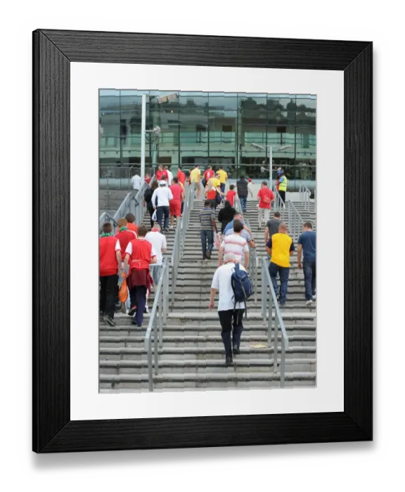 Framed Print : Arsenal fans. Arsenal 3: 2 Celtic. Emirates Cup, pre season. Emirates Stadium, 1  /  8  /  10