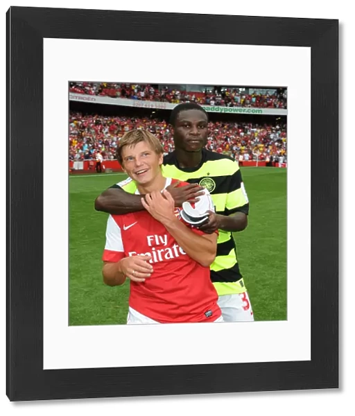 Andrey Arshavin and Emmanuel Frimpong (Arsenal). Arsenal 3: 2 Celtic. Emirates Cup