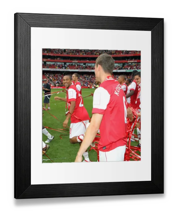 Framed Print : Gael Clichy and Laurent Koscielny (Arsenal). Arsenal 3: 2 Celtic. Emirates Cup Pre Season