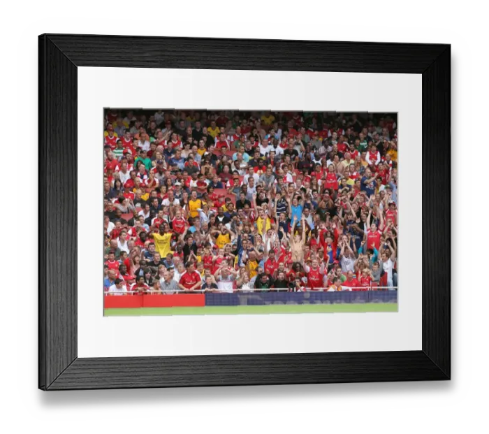 Framed Print : Arsenal Fans in Unison: Mexican Wave Amidst Arsenal's 3:2 Victory over Celtic in the Emirates Cup Pre-Season, 2010
