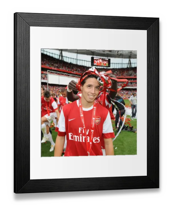 Framed Print : Arsenal Duo: Nasri and Sagna Shine in Emirates Cup Victory over Celtic (3-2)