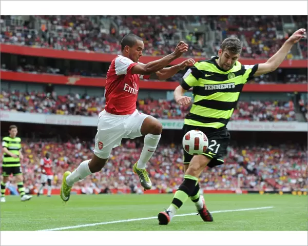 Theo Walcott (Arsenal) Charlie Mulgrew (Celtic). Arsenal 3: 2 Celtic. Emirates Cup