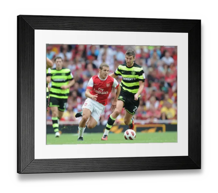 Framed Print : Jack Wilshere (Arsenal) Charlie Mulgrew (Celtic). Arsenal 3: 2 Celtic. Emirates Cup Framed Print : Jack Wilshere (Arsenal) Charlie Mulgrew (Celtic). Arsenal 3: 2 Celtic. Emirates Cup