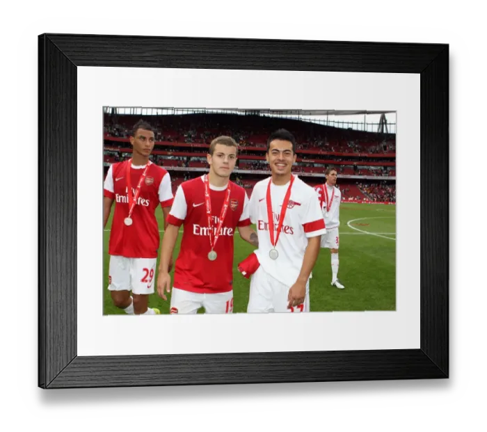 Framed Print : Jack Wilshere and Nico Yennaris (Arsenal). Arsenal 3: 2 Celtic. Emirates Cup Pre Season Framed Print : Jack Wilshere and Nico Yennaris (Arsenal). Arsenal 3: 2 Celtic. Emirates Cup Pre Season
