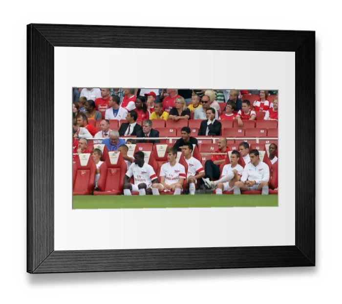Framed Print : Nico Yennaris (Arsenal) on the subs bench. Arsenal 3: 2 Celtic. Emirates Cup Pre Season Framed Print : Nico Yennaris (Arsenal) on the subs bench. Arsenal 3: 2 Celtic. Emirates Cup Pre Season