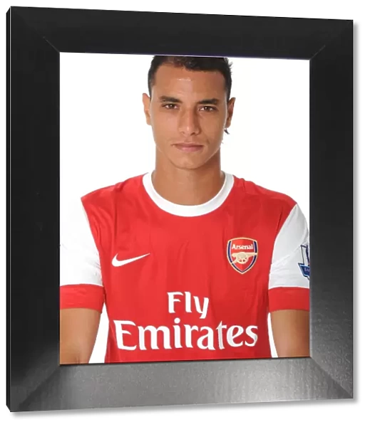 Arsenal Football Club: Marouane Chamakh at 2010-11 First Team Photocall and Membersday, Emirates Stadium