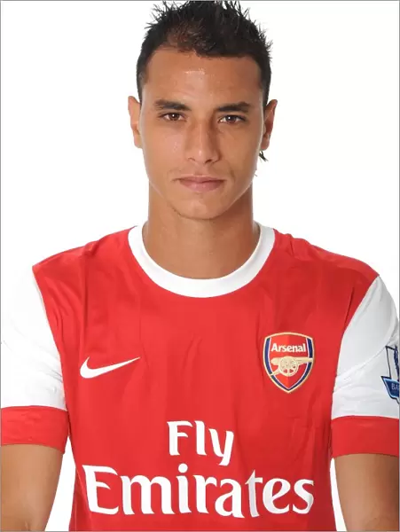 Arsenal Football Club: Marouane Chamakh at 2010-11 First Team Photocall and Membersday, Emirates Stadium