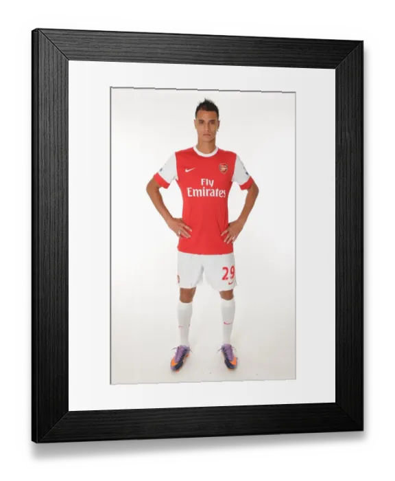 Framed Print : Marouane Chamakh (Arsenal). Arsenal 1st Team Photocall and Membersday. Emirates Stadium