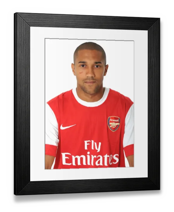Framed Print : Arsenal Football Club: Gael Clichy at 2010-11 1st Team Photocall and Membersday, Emirates Stadium
