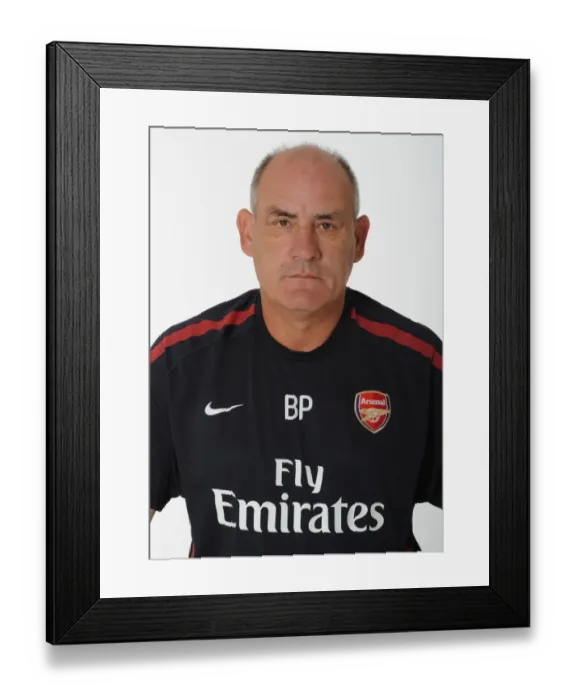 Framed Print : Boro Primorac (Arsenal 1st team caoch). Arsenal 1st Team Photocall and Membersday