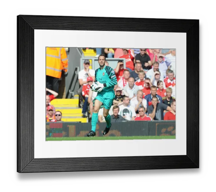 Framed Print : Manuel Almunia (Arsenal). Liverpool 1: 1 Arsenal, Barclays Premier League