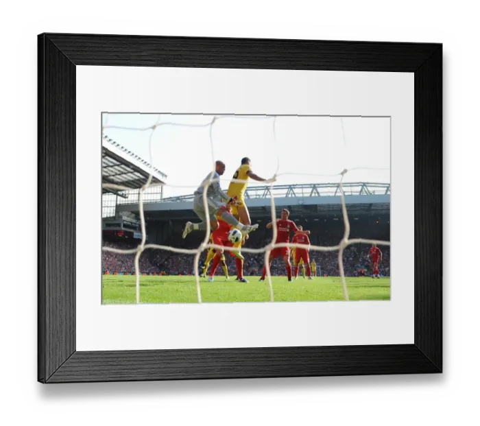 Framed Print : Marouane Chamakh jumps with Liverpool goalkeeper Pepe Reina. Liverpool 1: 1 Arsenal Framed Print : Marouane Chamakh jumps with Liverpool goalkeeper Pepe Reina. Liverpool 1: 1 Arsenal