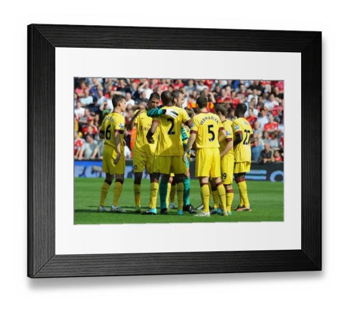 Framed Print : Arsenal vs. Liverpool: The Clash - Arsenal Player Line-up, Barclays Premier League, Anfield, 15 / 8 / 2010