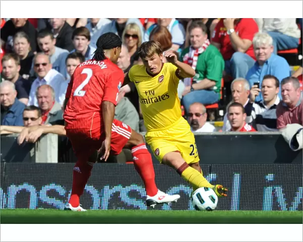 Andrey Arshavin (Arsenal) Glen Johnson (Liverpool). Liverpool 1: 1 Arsenal