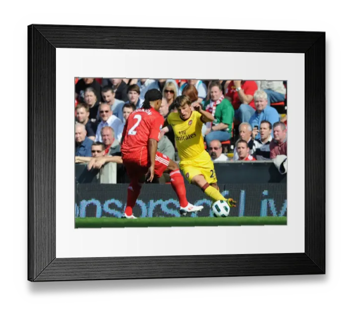 Framed Print : Andrey Arshavin (Arsenal) Glen Johnson (Liverpool). Liverpool 1: 1 Arsenal