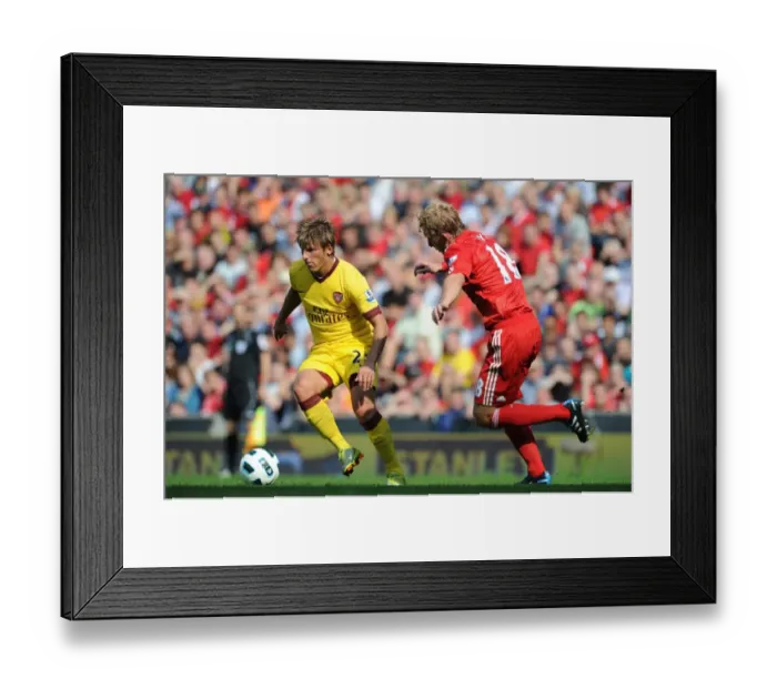 Framed Print : Arshavin vs. Kuyt: 1-1 Stalemate in the Premier League Clash between Liverpool and Arsenal, August 2010