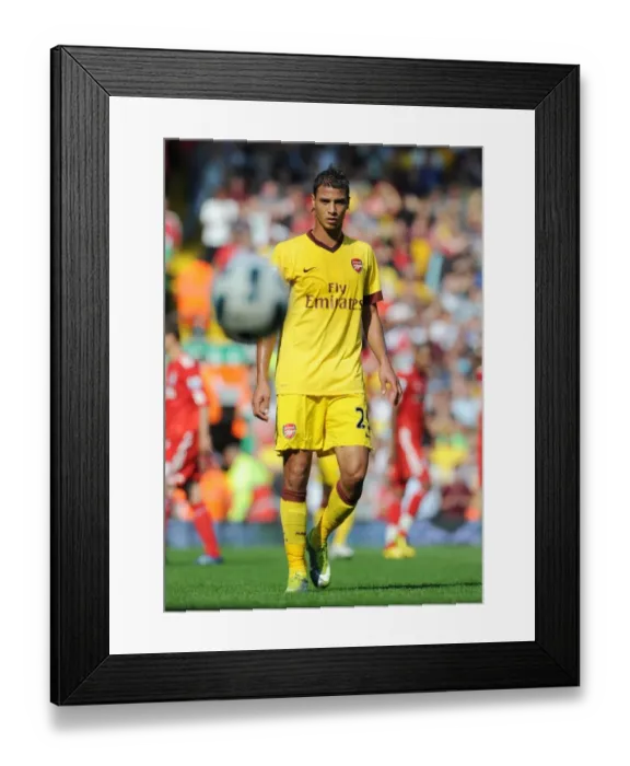Framed Print : Marouane Chamakh (Arsenal). Liverpool 1: 1 Arsenal, Barclays Premier League Framed Print : Marouane Chamakh (Arsenal). Liverpool 1: 1 Arsenal, Barclays Premier League