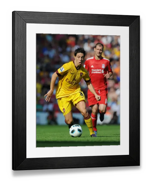 Framed Print : Samir Nasri Stalemate: Liverpool 1-1 Arsenal, Premier League, Anfield, 2010