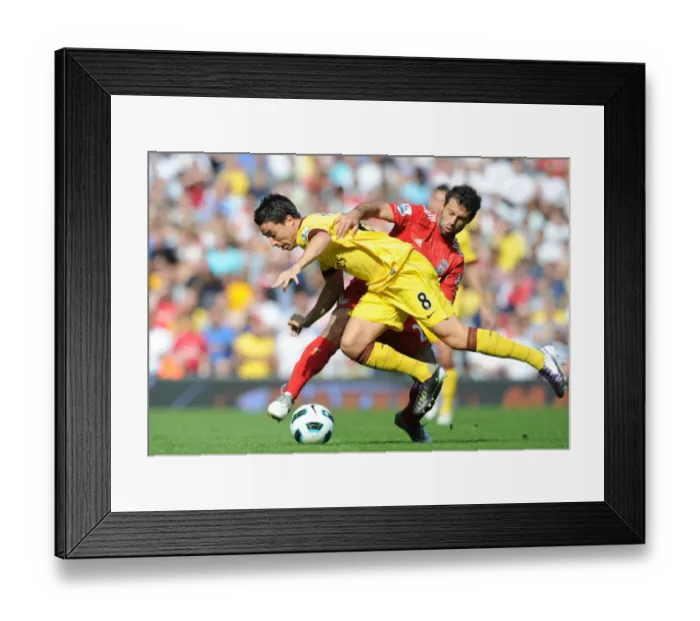 Framed Print : Samir Nasri (Arsenal) Javier Mascherano (Liverpool). Liverpool 1: 1 Arsenal