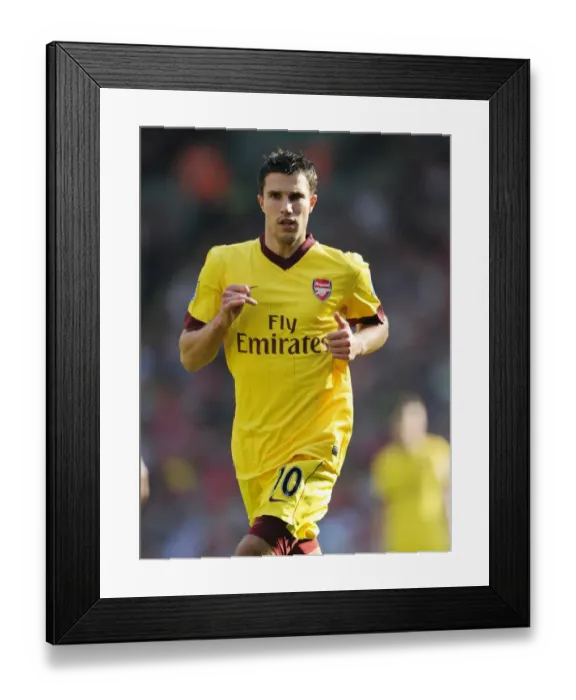 Framed Print : Robin van Persie (Arsenal). Liverpool 1: 1 Arsenal, Barclays Premier League Framed Print : Robin van Persie (Arsenal). Liverpool 1: 1 Arsenal, Barclays Premier League