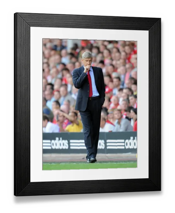 Framed Print : Arsenal manager Arsene Wenger. Liverpool 1: 1 Arsenal, Barclays Premier League