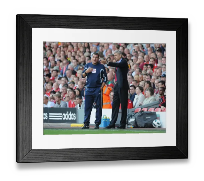 Framed Print : Arsene Wenger at Anfield: Liverpool vs. Arsenal, 15-8-2010, Barclays Premier League Framed Print : Arsene Wenger at Anfield: Liverpool vs. Arsenal, 15-8-2010, Barclays Premier League