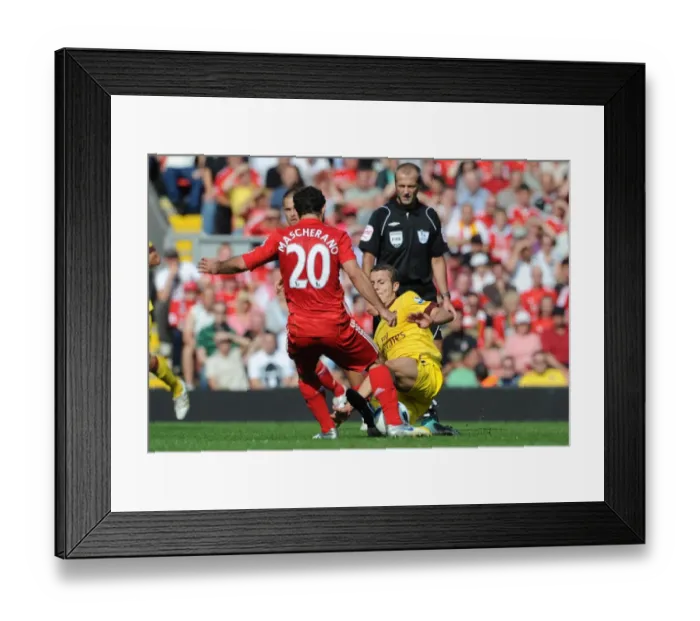Framed Print : Wilshere vs Mascherano: The Battle at Anfield, 2010 Premier League Rivalry Framed Print : Wilshere vs Mascherano: The Battle at Anfield, 2010 Premier League Rivalry