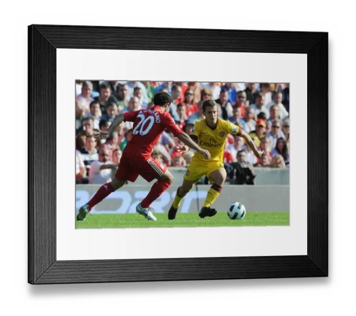 Framed Print : Jack Wilshere (Arsenal) Javier Mascherano (Liverpool). Liverpool 1: 1 Arsenal Framed Print : Jack Wilshere (Arsenal) Javier Mascherano (Liverpool). Liverpool 1: 1 Arsenal