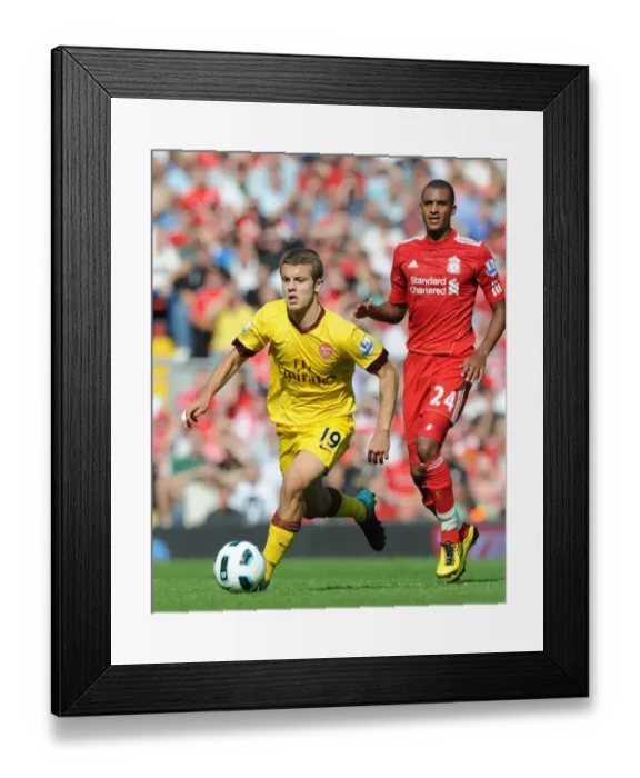 Framed Print : Jack Wilshere (Arsenal) David Ngog (Liverpool). Liverpool 1: 1 Arsenal, Barclays Premier League