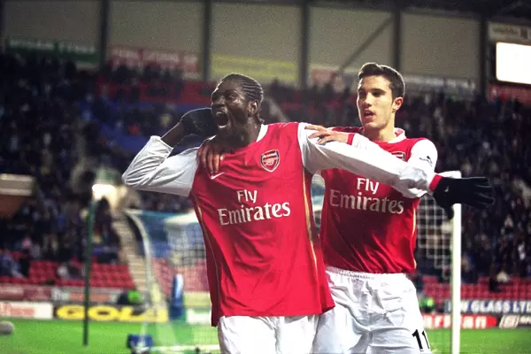 Adebayor and van Persie: Unity in Victory - Arsenal's Goal Celebration at Wigan (2006)
