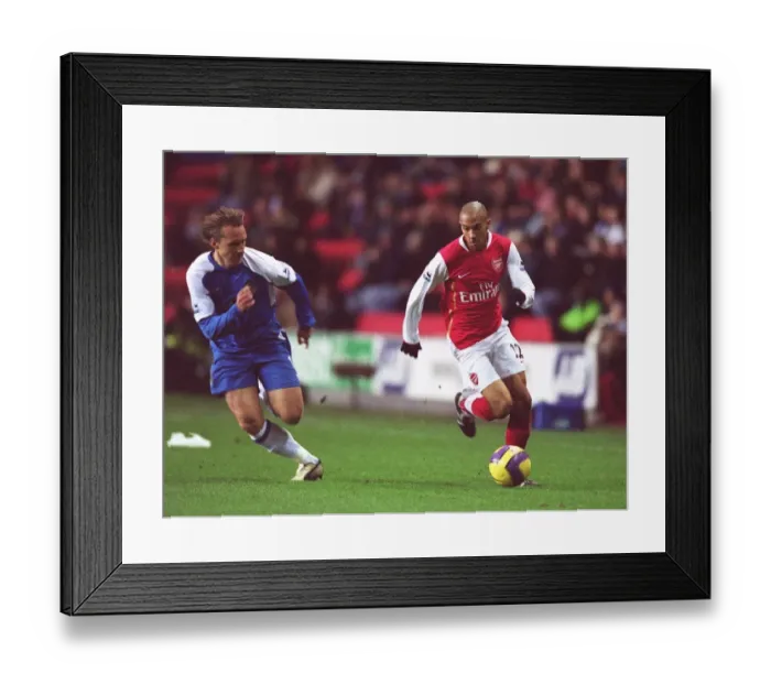 Framed Print : Gael Clichy (Arsenal) Andreas Johansson (Wigan)