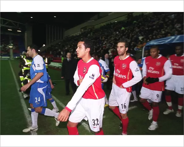 Theo Walcott and mathieu Flamini (Arsenal) before the match