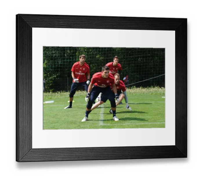 Framed Print : Arsenal goalkeepers Vtio Mannone, Manuel Almunia, Wojciech Szczesny and Lucasz Fabianski