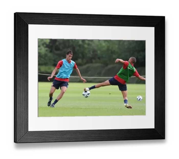 Framed Print : Marouane Chamakh and Kieran Gibbs (Arsenal). Arsenal Training Ground, London Colney Framed Print : Marouane Chamakh and Kieran Gibbs (Arsenal). Arsenal Training Ground, London Colney