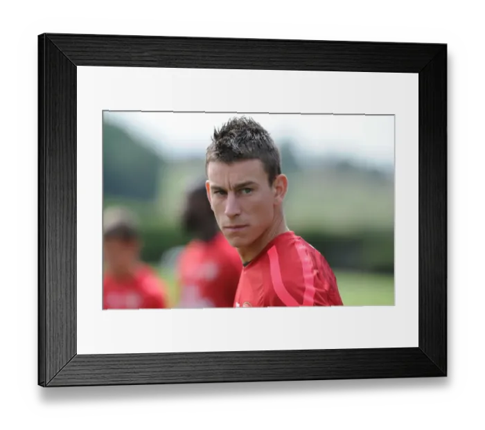 Framed Print : Arsenal's Laurent Koscielny at London Colney Training Ground, 2010