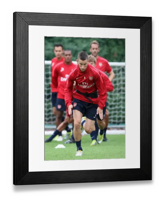Framed Print : Arsenal's Laurent Koscielny at Pre-Season Training Framed Print : Arsenal's Laurent Koscielny at Pre-Season Training