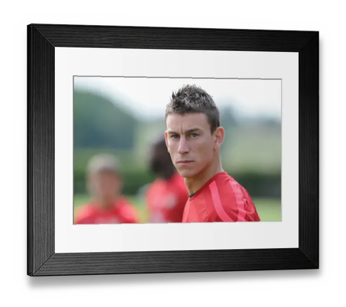 Framed Print : Arsenal's Laurent Koscielny at London Colney Training Ground, 2010 (Pre-Season)