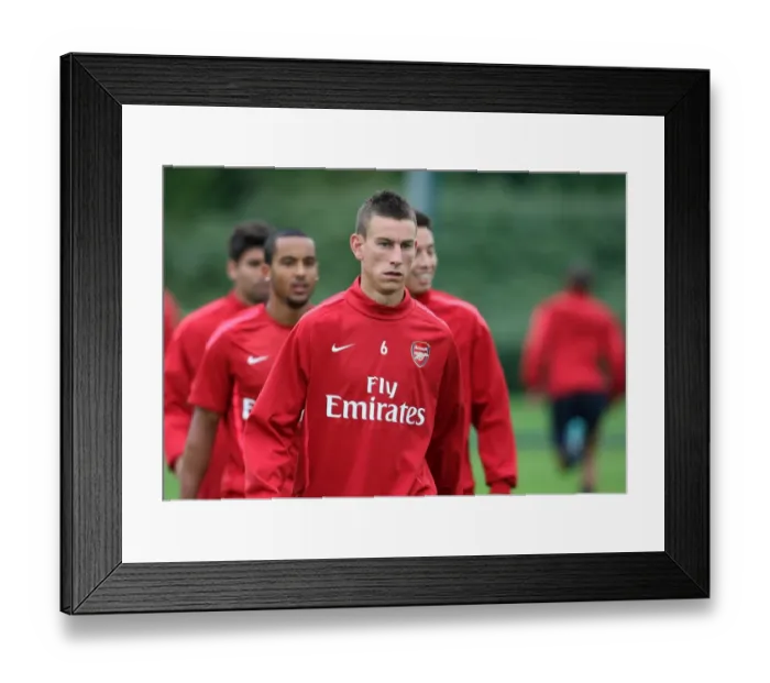 Framed Print : Arsenal Football Club: Laurent Koscielny at 2010-11 Pre-Season Training Framed Print : Arsenal Football Club: Laurent Koscielny at 2010-11 Pre-Season Training