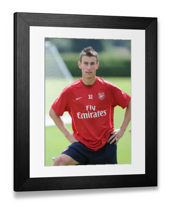 Framed Print : Arsenal's Laurent Koscielny at Training: Pre-Season 2010-11