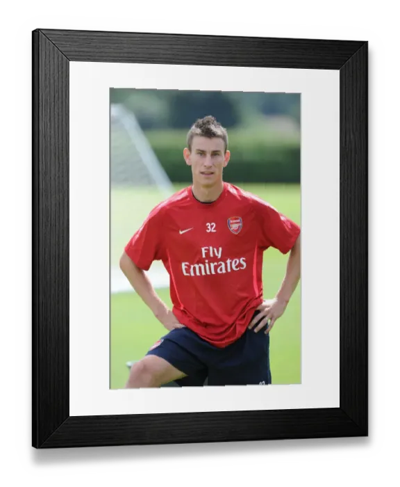 Framed Print : Arsenal's Laurent Koscielny at Training: Pre-Season 2010-11