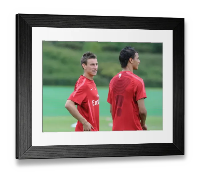 Framed Print : Arsenal Duo: Koscielny and Chamakh at Training Framed Print : Arsenal Duo: Koscielny and Chamakh at Training