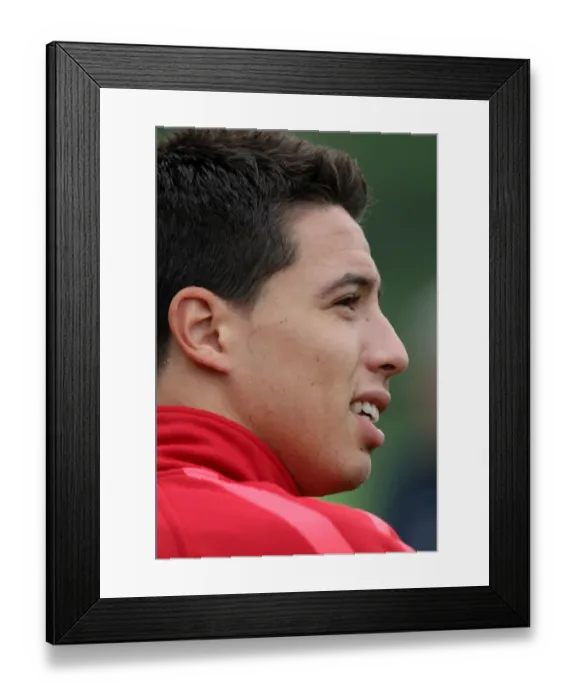 Framed Print : Samir Nasri (Arsenal). Arsenal Training Session. Arsenal Training Ground