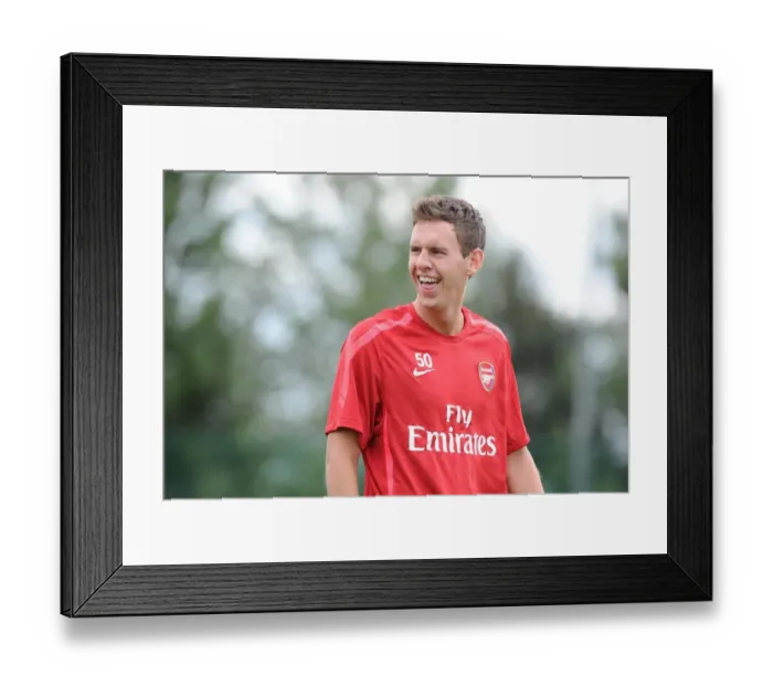 Framed Print : Mark Randall (Arsenal). Arsenal Training Ground, London Colney, Hertfordshire, 6  /  7  /  2010