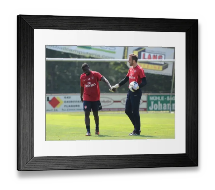 Framed Print : Manuel Almunia and Emmanuel Eboue (Arsenal). Arsenal Training Camp, Bad Waltersdorf Framed Print : Manuel Almunia and Emmanuel Eboue (Arsenal). Arsenal Training Camp, Bad Waltersdorf