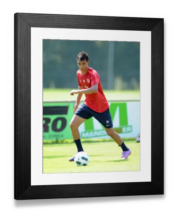 Framed Print : Arsenal's Marouane Chamakh in Training, Austria, 2010 Framed Print : Arsenal's Marouane Chamakh in Training, Austria, 2010