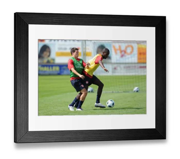 Framed Print : Johan Djourou and Samir Nasri (Arsenal). Arsenal Training Camp, Bad Waltersdorf