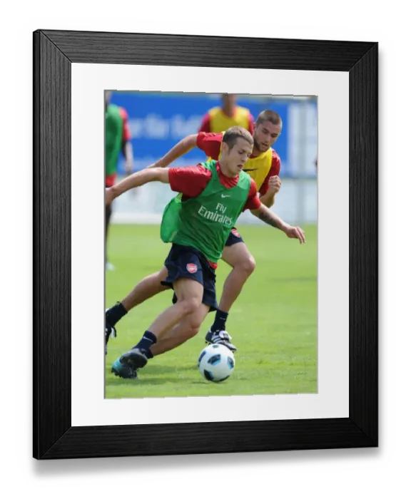 Framed Print : Jack Wilshere and Henri Lansbury (Arsenal). Arsenal Training Camp, Bad Waltersdorf