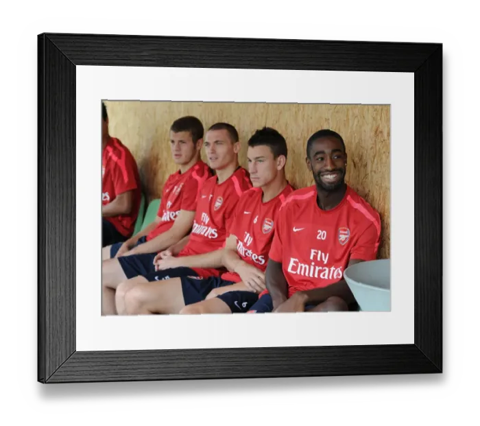 Framed Print : Johan Djourou and Marouane Chamakh (Arsenal). Arsenal Training Camp, Bad Waltersdorf